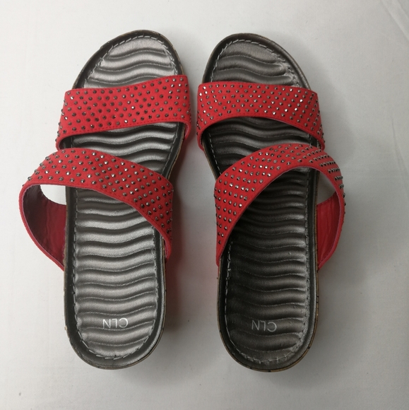 Red wedge sandals - Picture 2 of 5